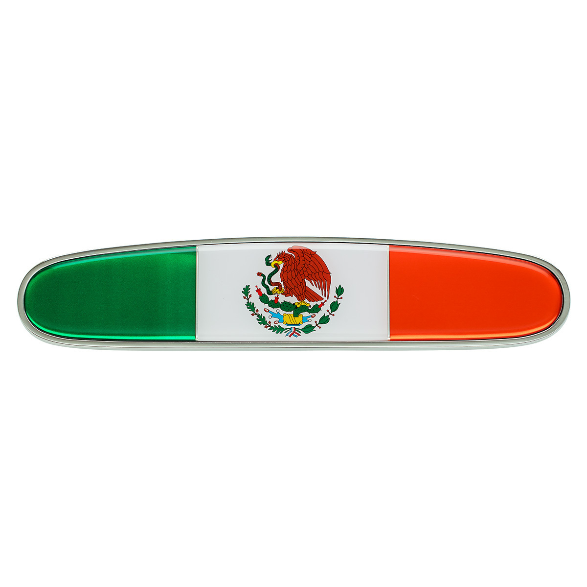 Chrome Die Cast Mexico Flag Emblem - Thumbnail 7