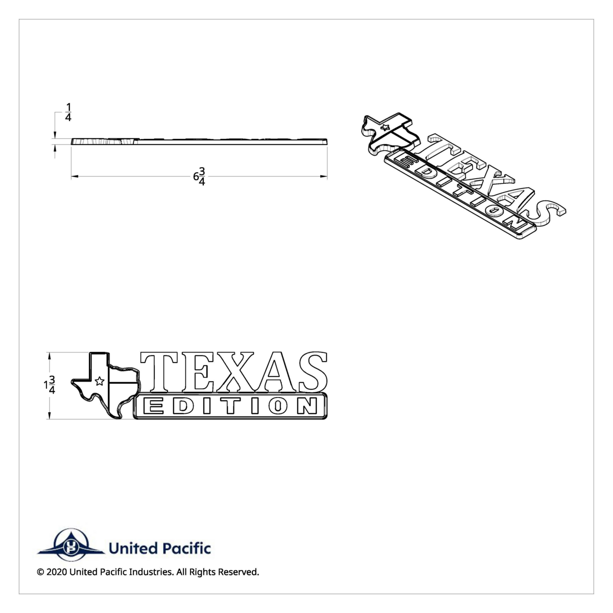 Chrome Die Cast "Texas Edition" Accent Emblem - Thumbnail 7
