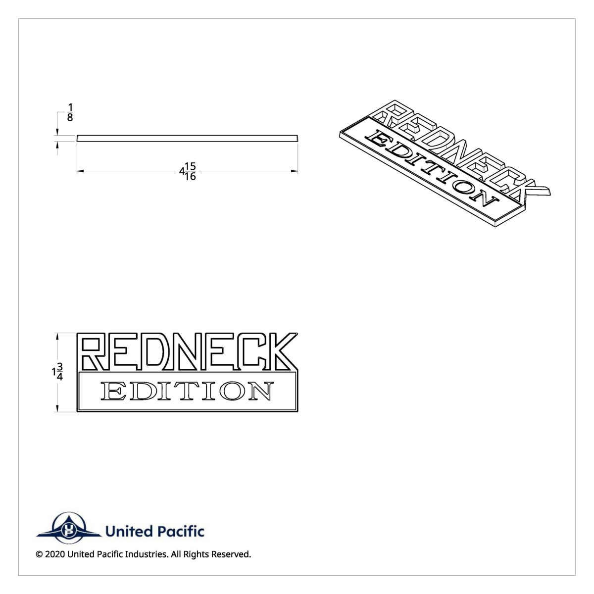 Chrome Die Cast "Redneck Edition" Accent Emblem - Thumbnail 7