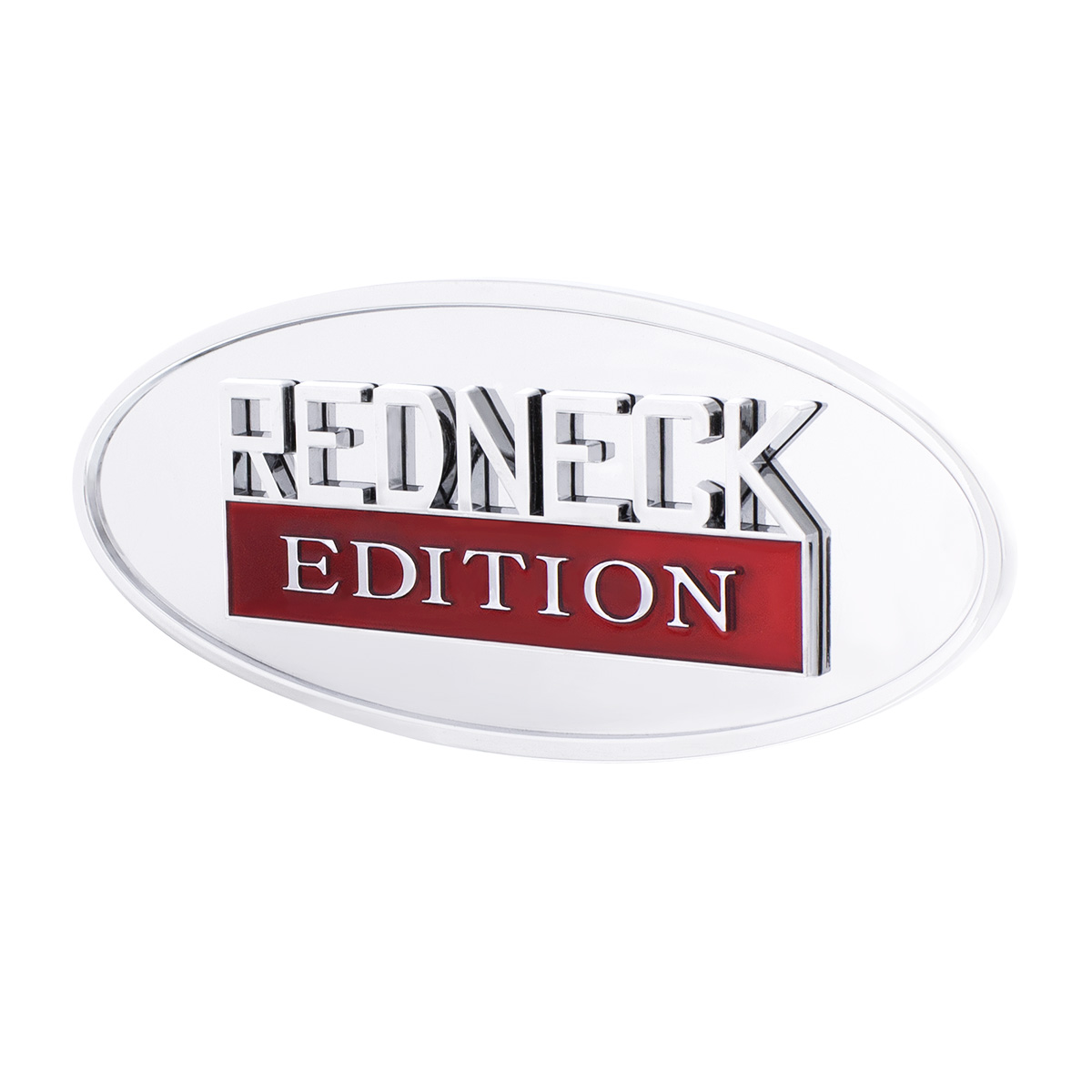 Chrome Die Cast Oval Emblem - "Redneck Edition" - Thumbnail 2