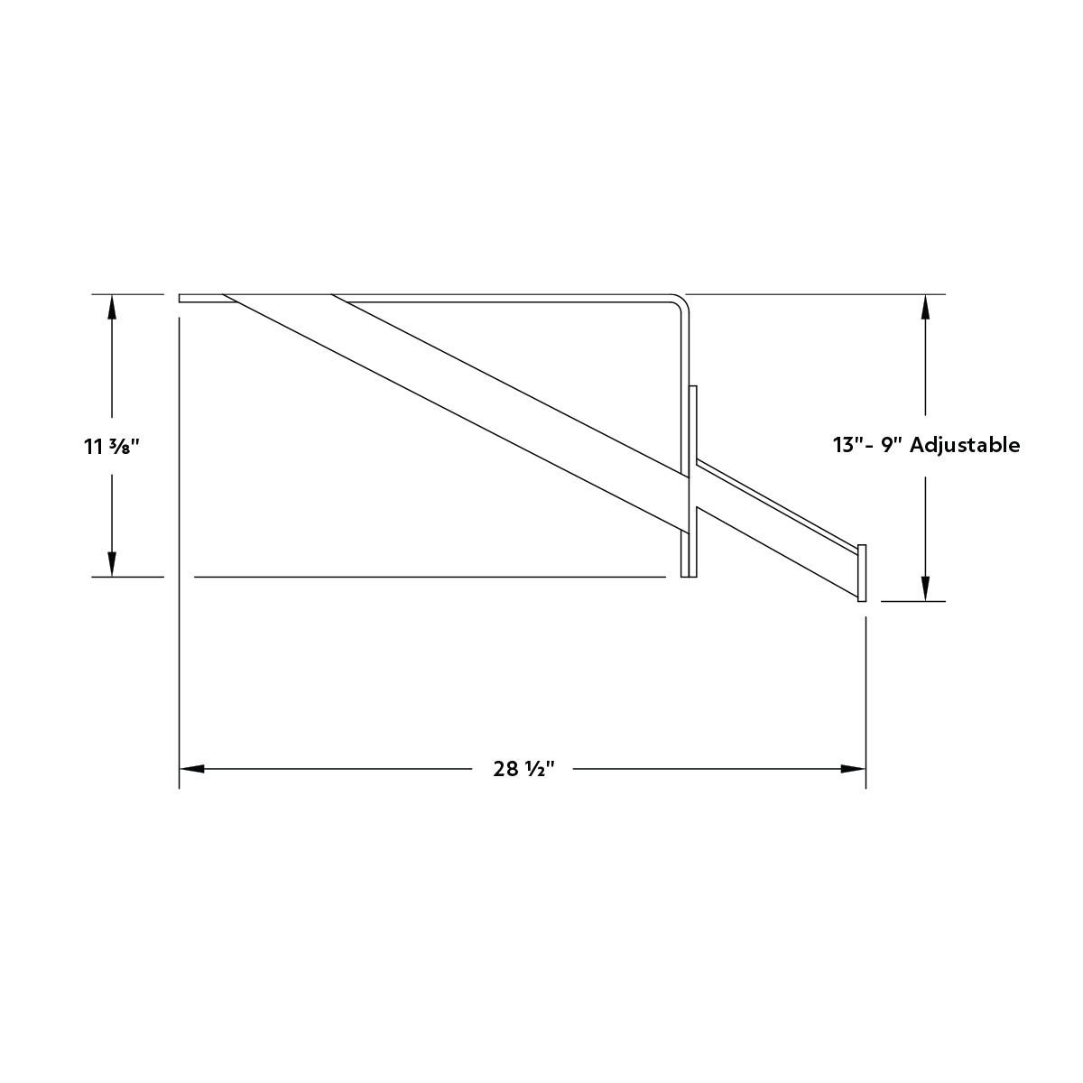 29" 430 Stainless Steel Universal Heavy Duty Full Tandem Fender Mounting Arm Kit (Pair) - Thumbnail 2