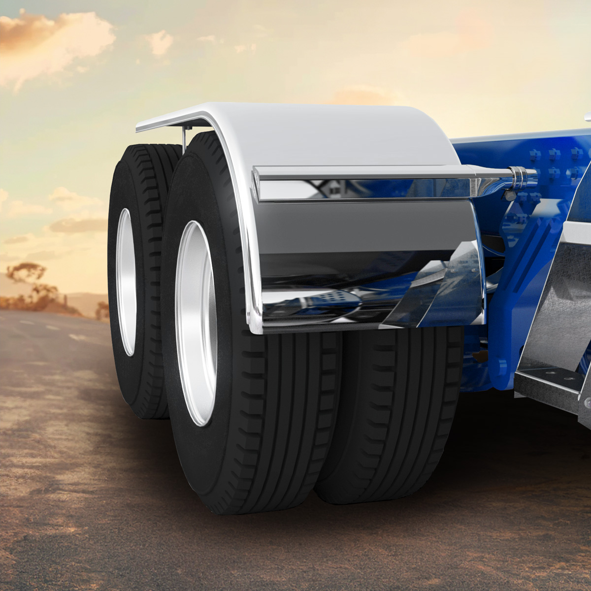 80" 430 Stainless Steel (16ga) Smooth Half Fender - SE Series (Pair) - Thumbnail 9