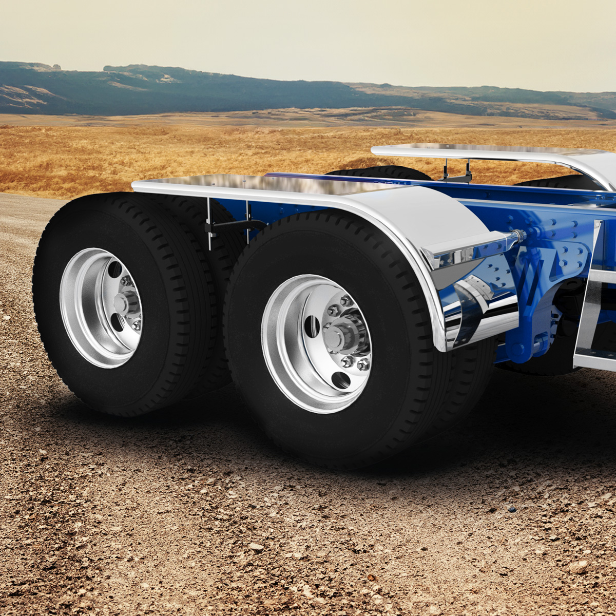 80" 430 Stainless Steel (16ga) Smooth Half Fender - SE Series (Pair) - Thumbnail 10