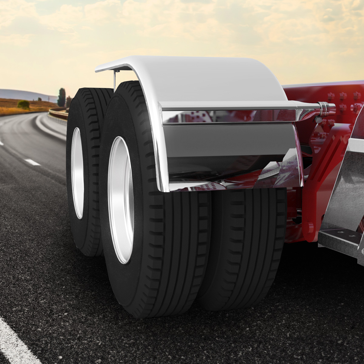 66" 430 Stainless Steel (16ga) Roll Formed Edge Smooth Half Fender - SS Series (Pair) - Thumbnail 9