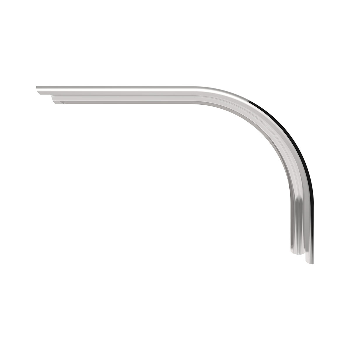 80" 430 Stainless Steel (16ga) Roll Formed Edge Smooth Half Fender/Long Drop - SS Series (Pair) - Thumbnail 6