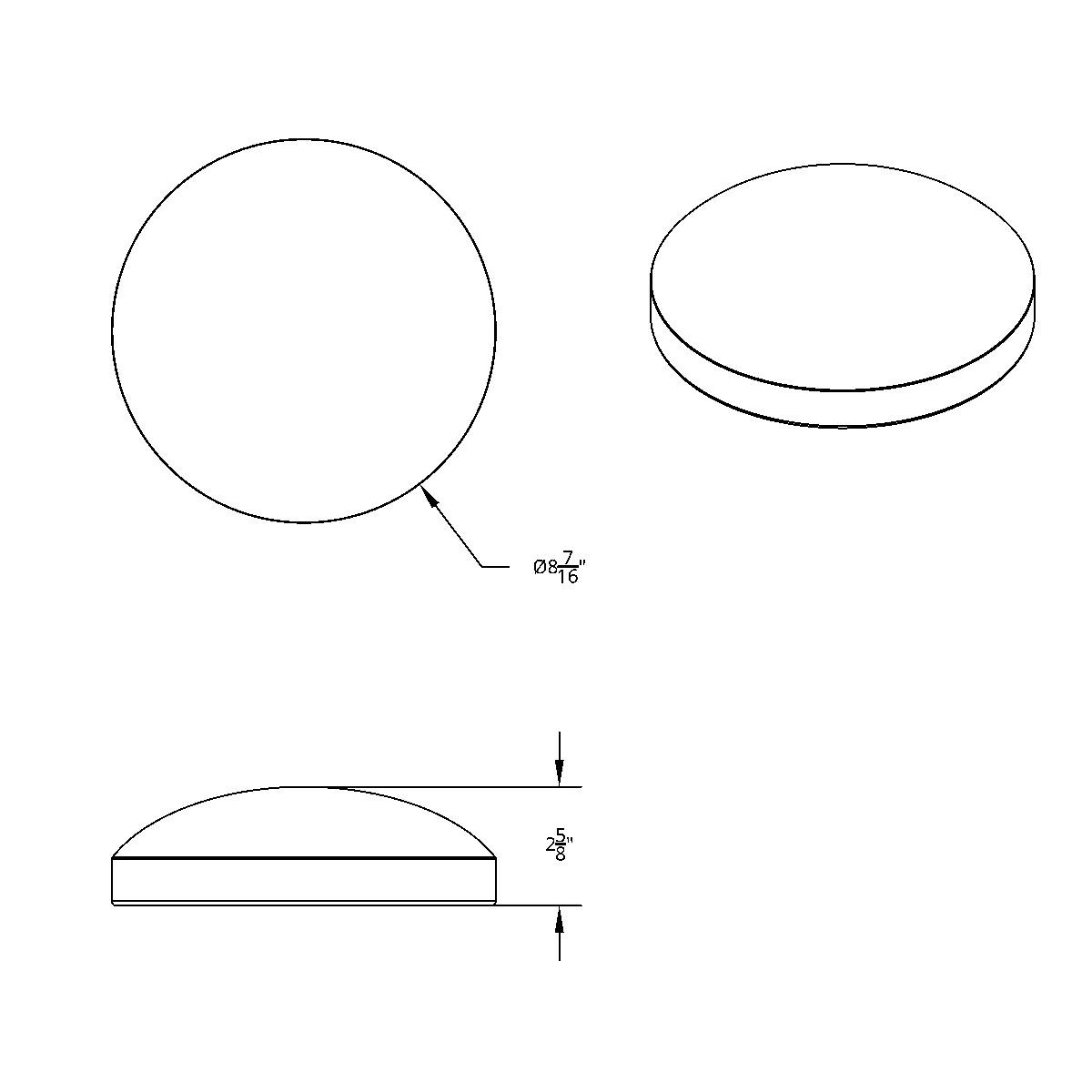 8" Stainless Dome Rear Hubcap - Thumbnail 3