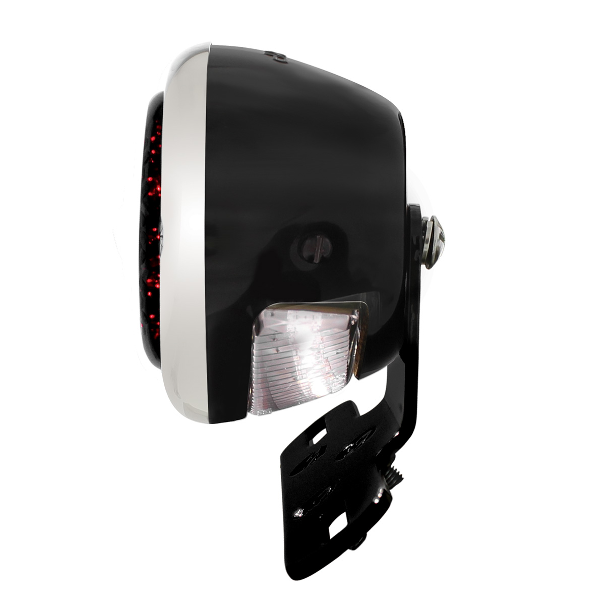 Black Motorcycle Rear Fender LP Bracket With 1933-36 Ford Style LED Tail Light - Thumbnail 5