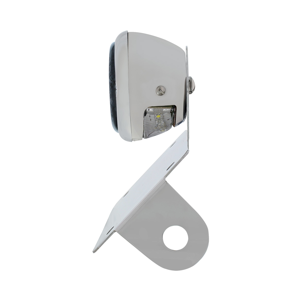 Chrome Horizontal Side Mount License Bracket For Motorcycle With 1933-36 Ford Style LED Tail Light - Thumbnail 6