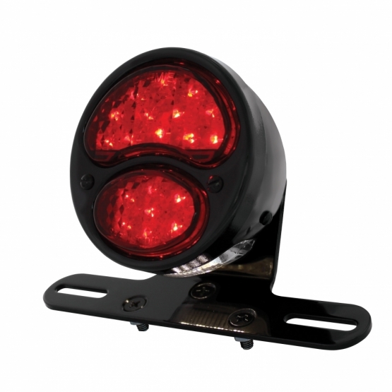 Black Motorcycle Rear Fender Mounting Bracket With 1928 LED "DUO Lamp" Tail Light - Thumbnail 3