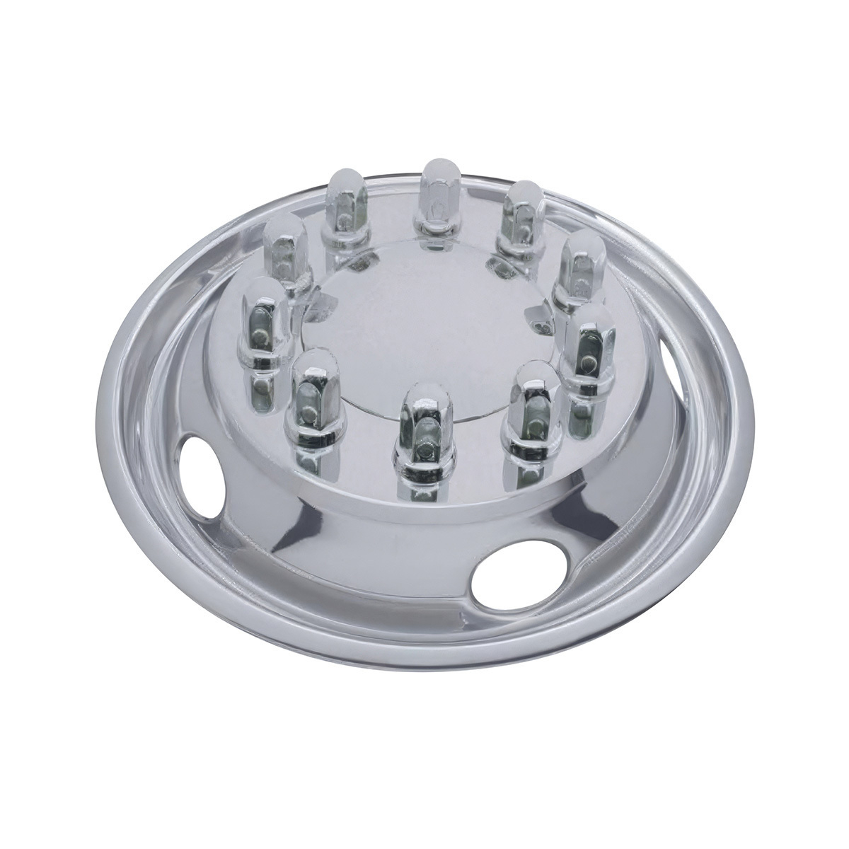 22.5" OD Stainless Front Wheel Simulator Set - 5 Vent Holes, Hub Piloted - Thumbnail 2