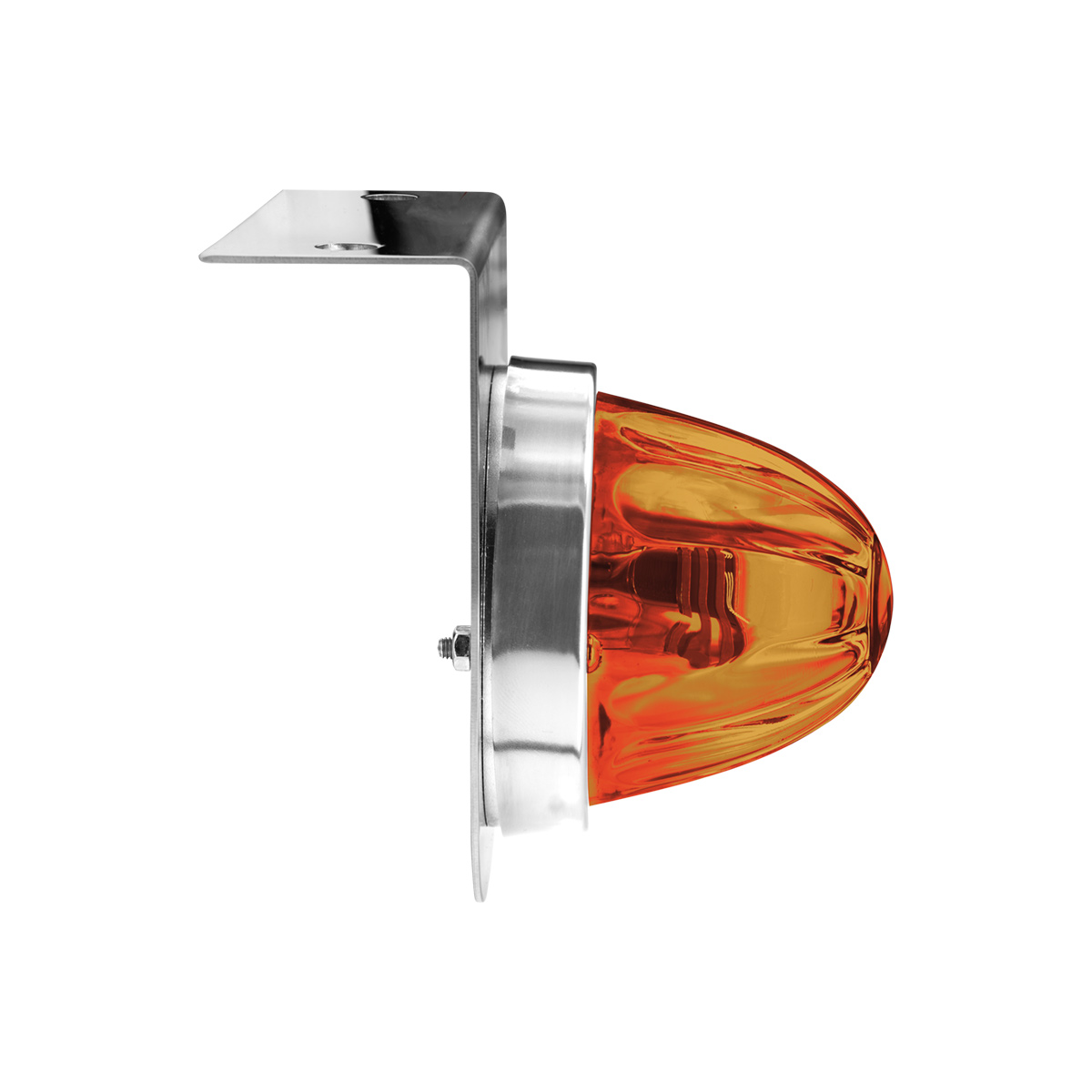 Dual Function Glass Watermelon Light With Stainless Steel Light Bracket Kit With LED Bulb-Amber LED/Amber Lens - Thumbnail 5