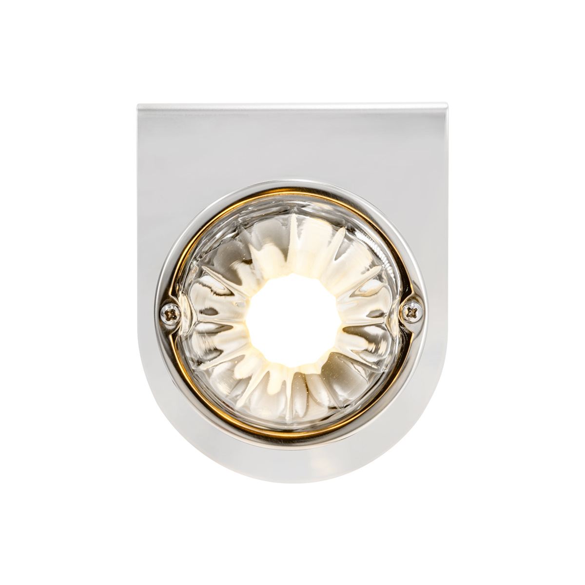 Dual Function Glass Watermelon Light With Stainless Steel Light Bracket Kit With LED Bulb-Amber LED/Clear Lens - Thumbnail 3