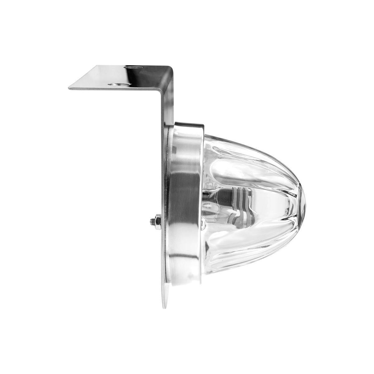 Dual Function Glass Watermelon Light With Stainless Steel Light Bracket Kit With LED Bulb-Amber LED/Clear Lens - Thumbnail 5