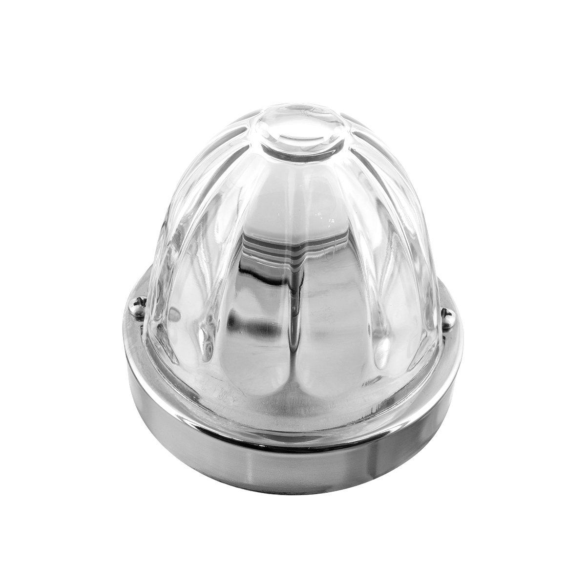 Dual Function Glass Watermelon Flush Mount Kit With LED Bulb - Red LED/Clear Lens - Thumbnail 2