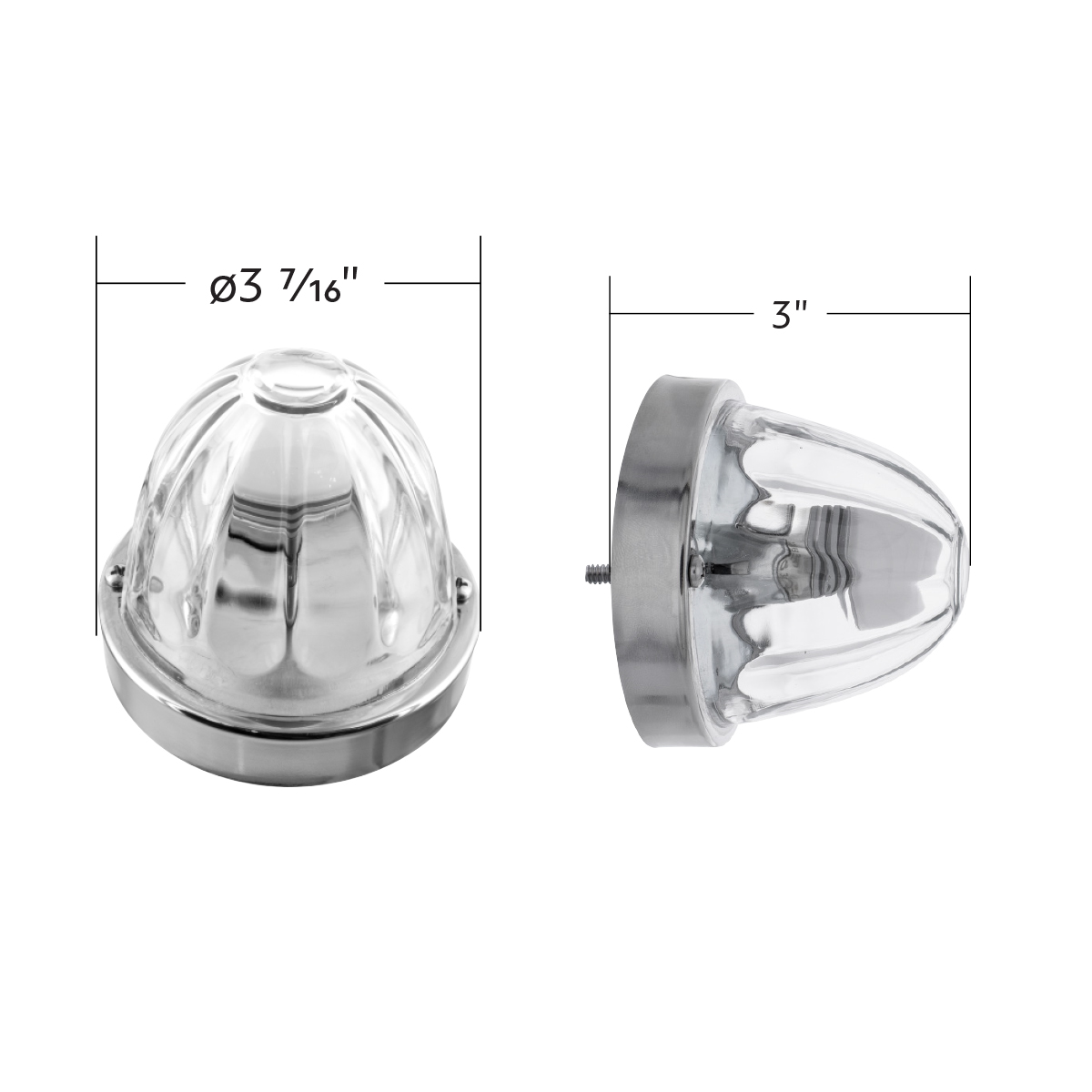 Dual Function Glass Watermelon Flush Mount Kit With LED Bulb - White LED/Clear Lens - Thumbnail 9