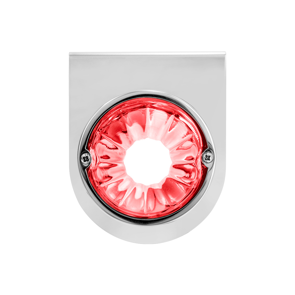 Dual Function Glass Watermelon Light With Stainless Steel Light Bracket Kit With LED Bulb-Red LED/Clear Lens - Thumbnail 3