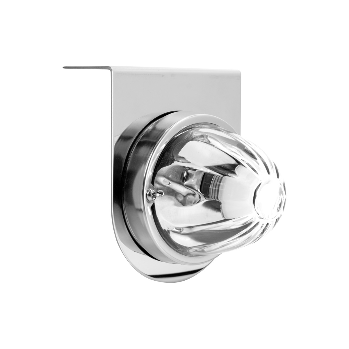 Dual Function Glass Watermelon Light With Stainless Steel Light Bracket Kit With LED Bulb-White LED/Clear Lens - Thumbnail 2