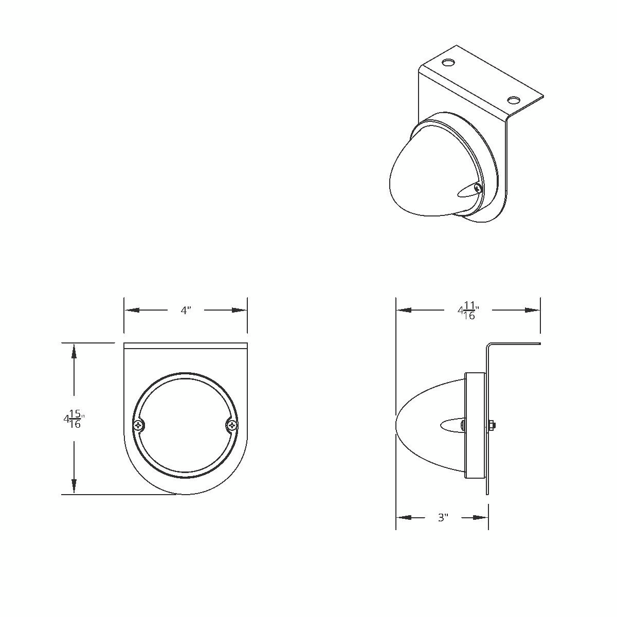 Dual Function Glass Watermelon Light With Stainless Steel Light Bracket Kit With LED Bulb-Red LED/Red Lens - Thumbnail 9