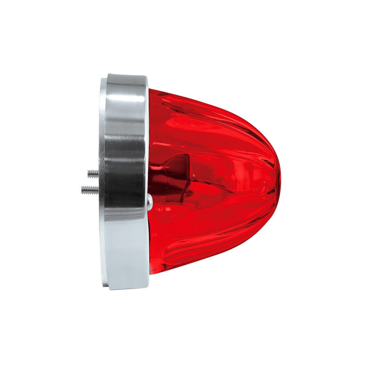 Dual Function Glass Watermelon Flush Mount Kit With LED Bulb - Red LED/Red Lens - Thumbnail 5