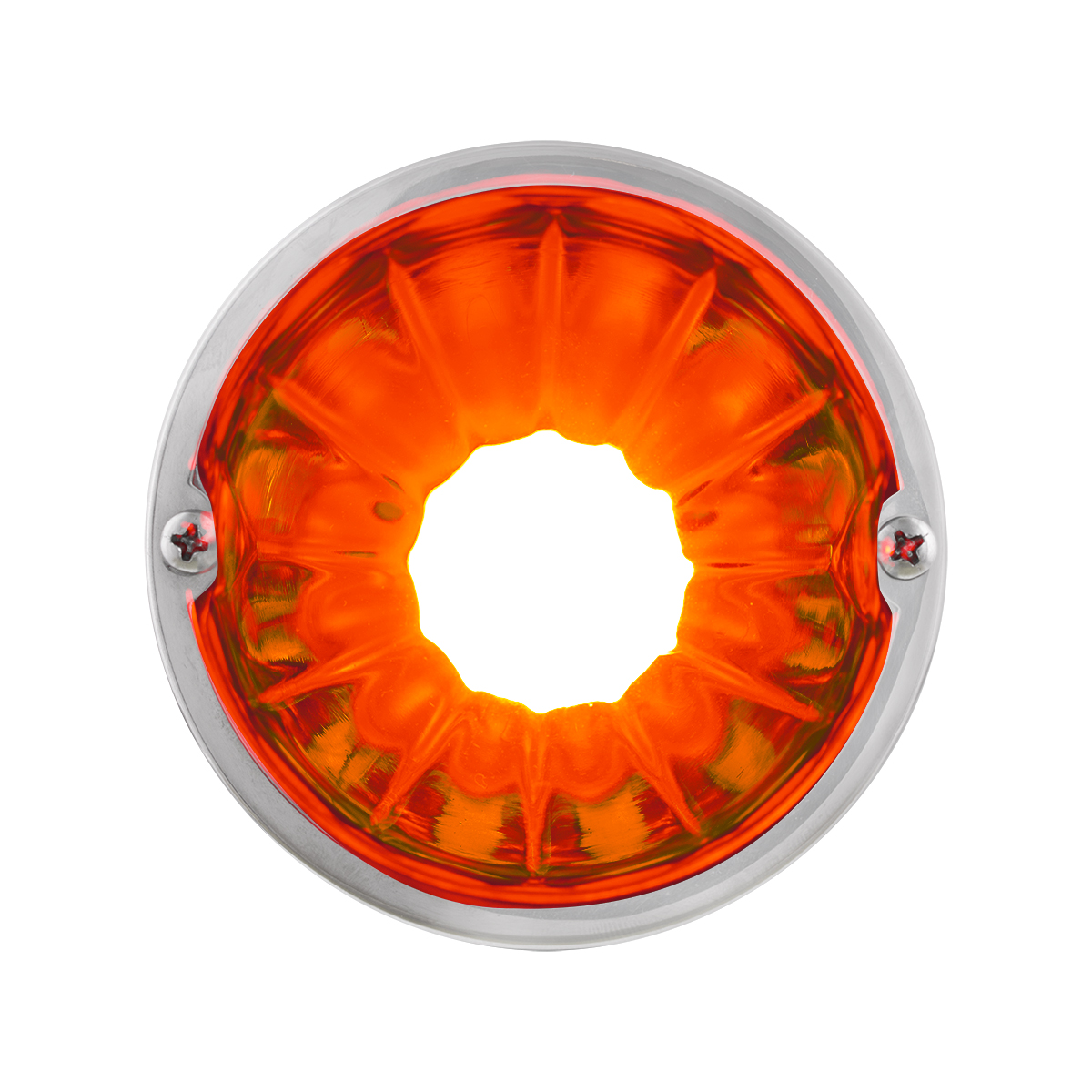 Dual Function Glass Watermelon Flush Mount Kit With LED Bulb - Amber LED/Dark Amber Lens - Thumbnail 4