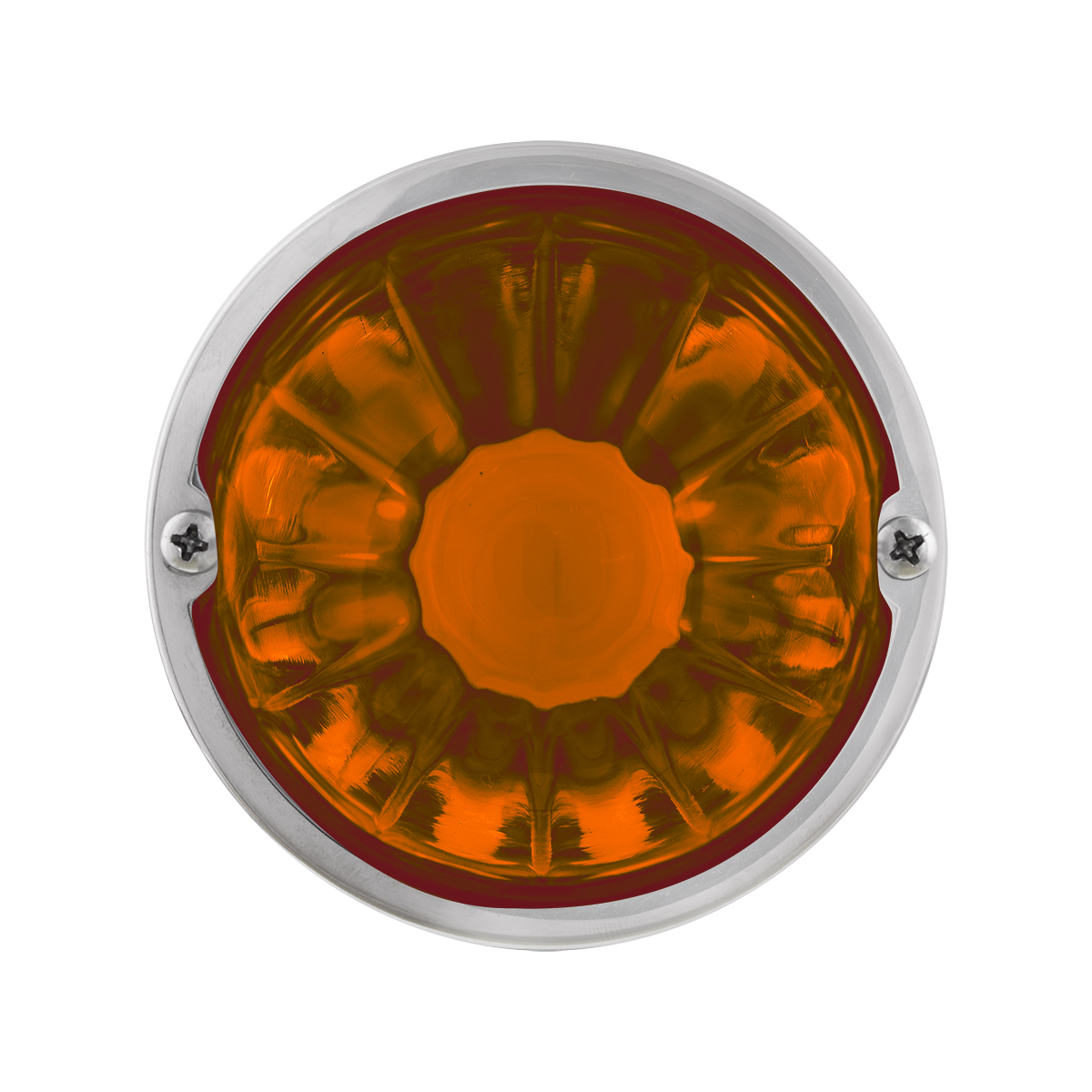 Dual Function Glass Watermelon Flush Mount Kit With LED Bulb - Amber LED/Dark Amber Lens - Thumbnail 5