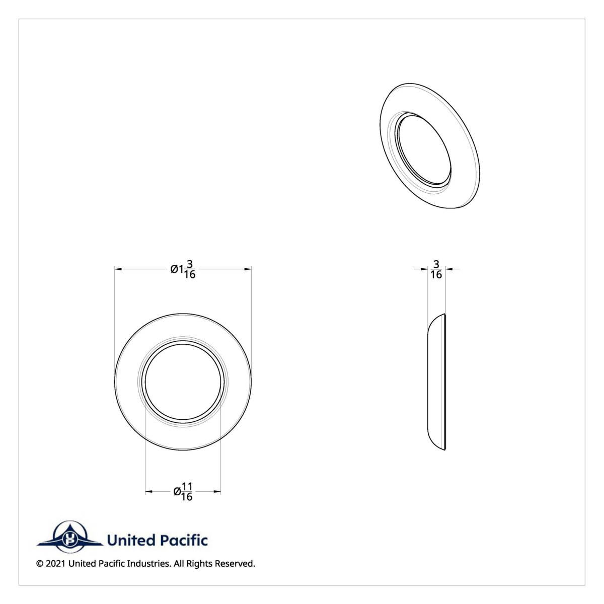 Stainless Steel 3/4" Mini Marker Light Bezel (Bulk) - Thumbnail 3