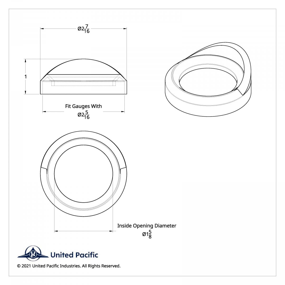 Chrome Plastic Small Gauge Bezel With Visor For 1996-2010 Freightliner Century - Thumbnail 5