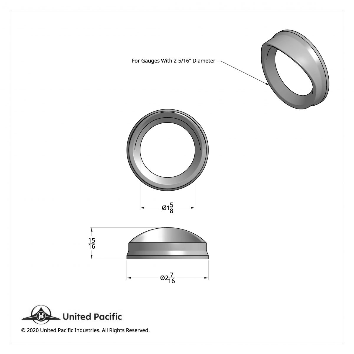 Small Gauge Bezel With Visor For Kenworth - Thumbnail 4