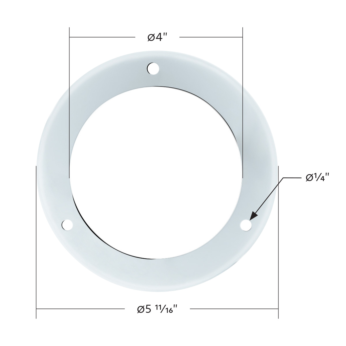 304 Stainless Steel Light Bezel For 4" Flange Mount LED Light - Thumbnail 3