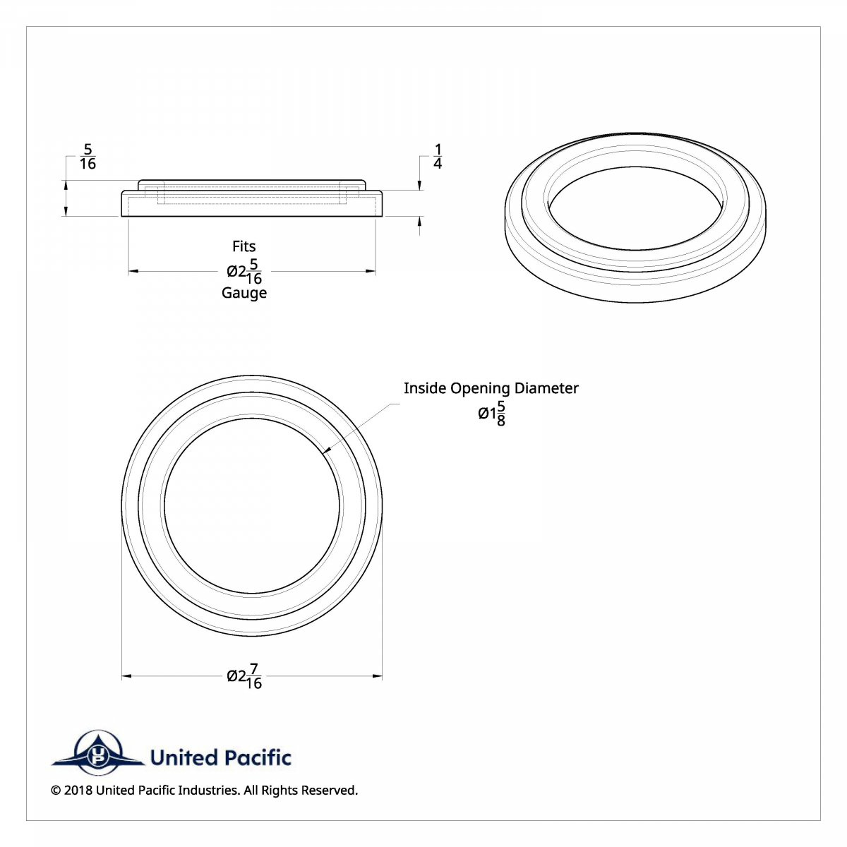 Chrome Plastic Small Gauge Bezel Without Visor For Freightliner - Thumbnail 5