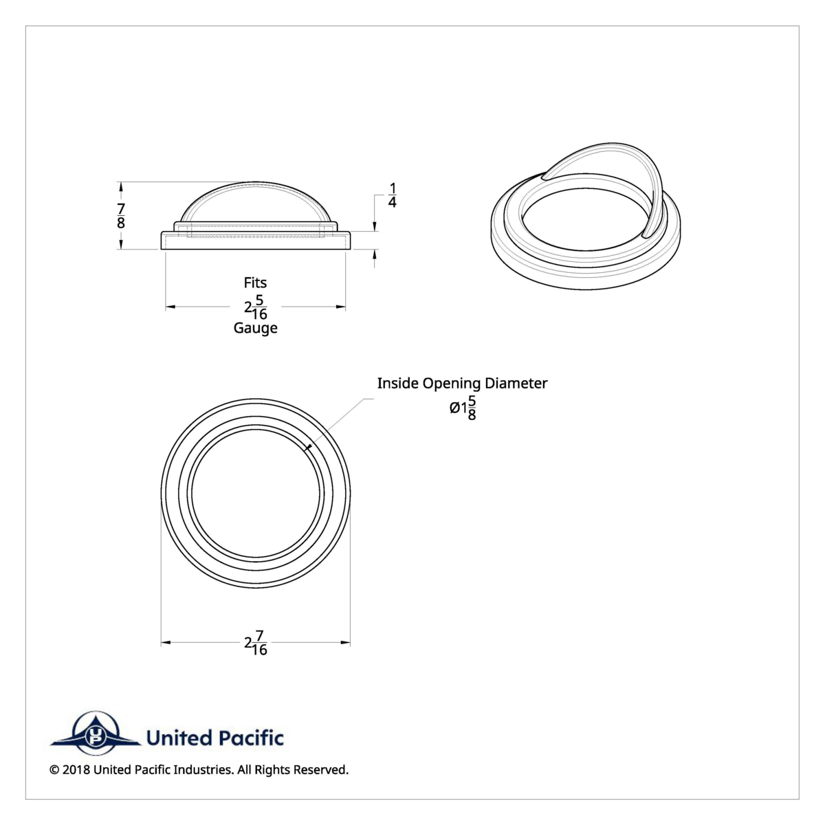 Chrome Plastic Small Gauge Bezel With Visor For Freightliner - Thumbnail 6