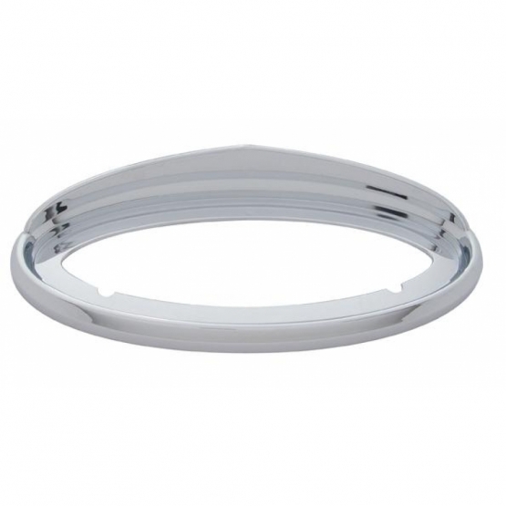 Chrome Bezel With Visor For 7-1/2" X 3" Peterbilt Unibilt Emblem