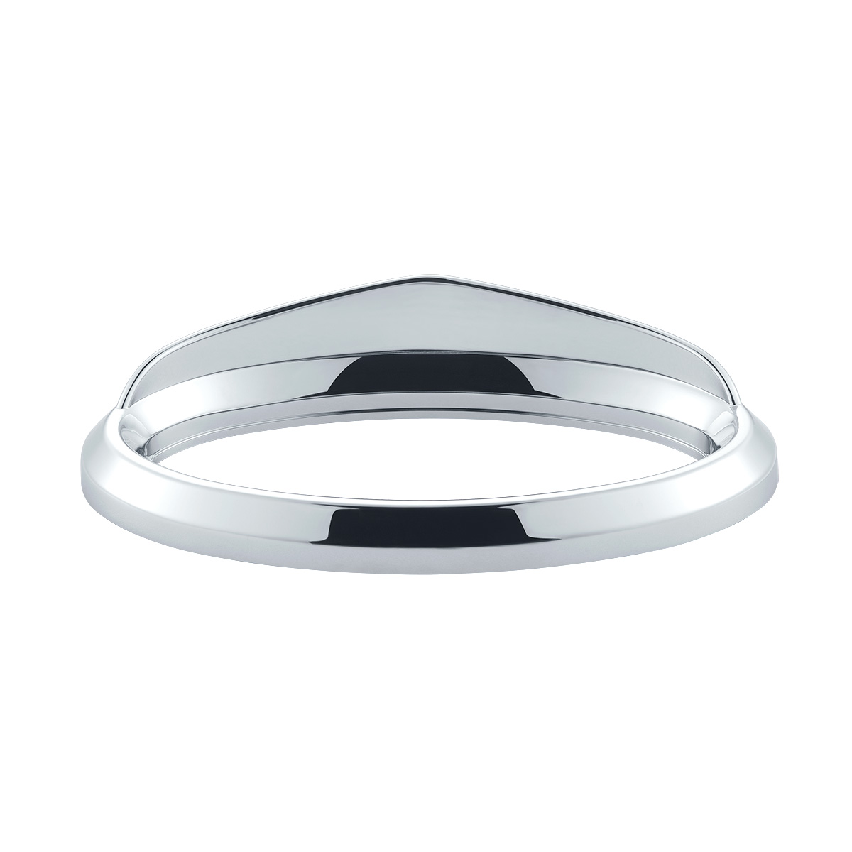 Chrome Plastic Bezels With Visor For 3" X 1-1/8" Peterbilt Door Emblem (Card of 2) - Thumbnail 3