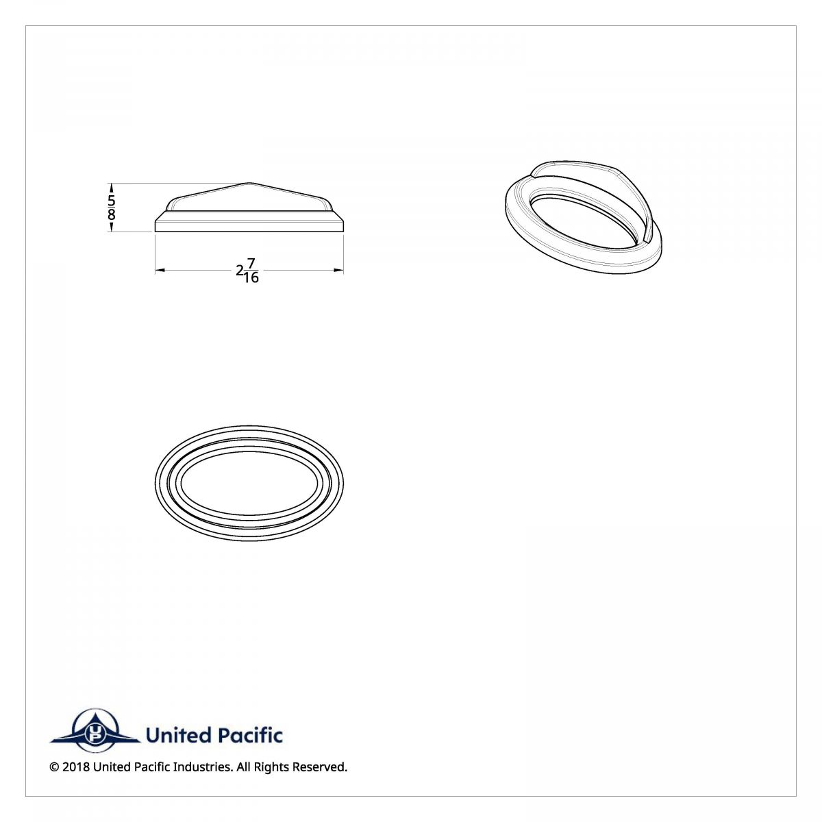 Chrome Bezel For 1-3/4" X 3/4" Peterbilt Glove Box Emblem - Thumbnail 7