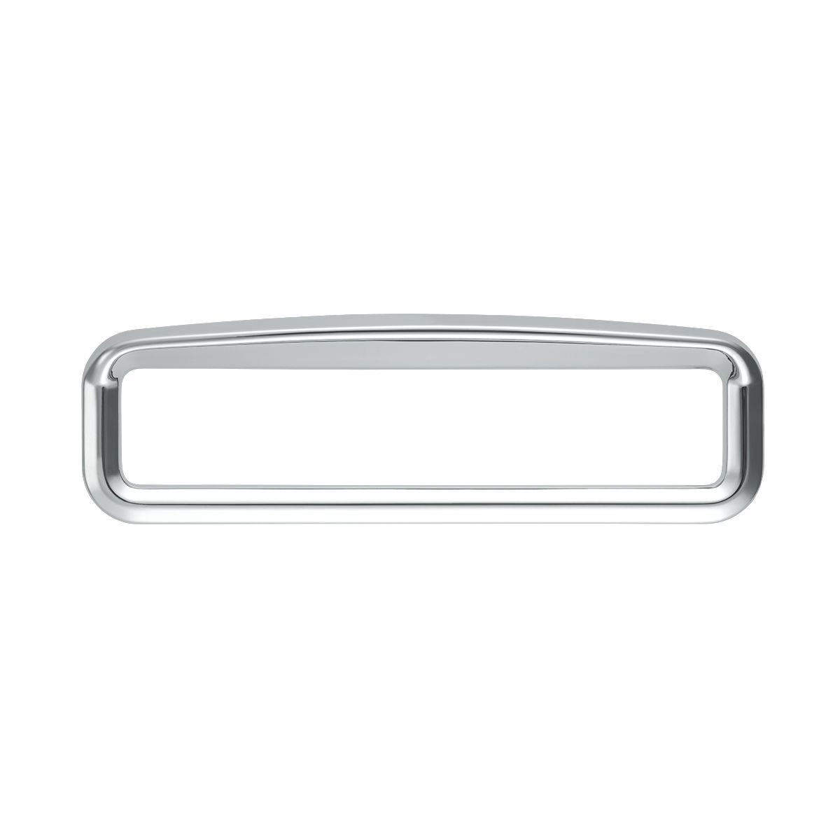 Chrome Bezel With Visor For 4-3/8" X 7/8" Kenworth Glove Box Emblem