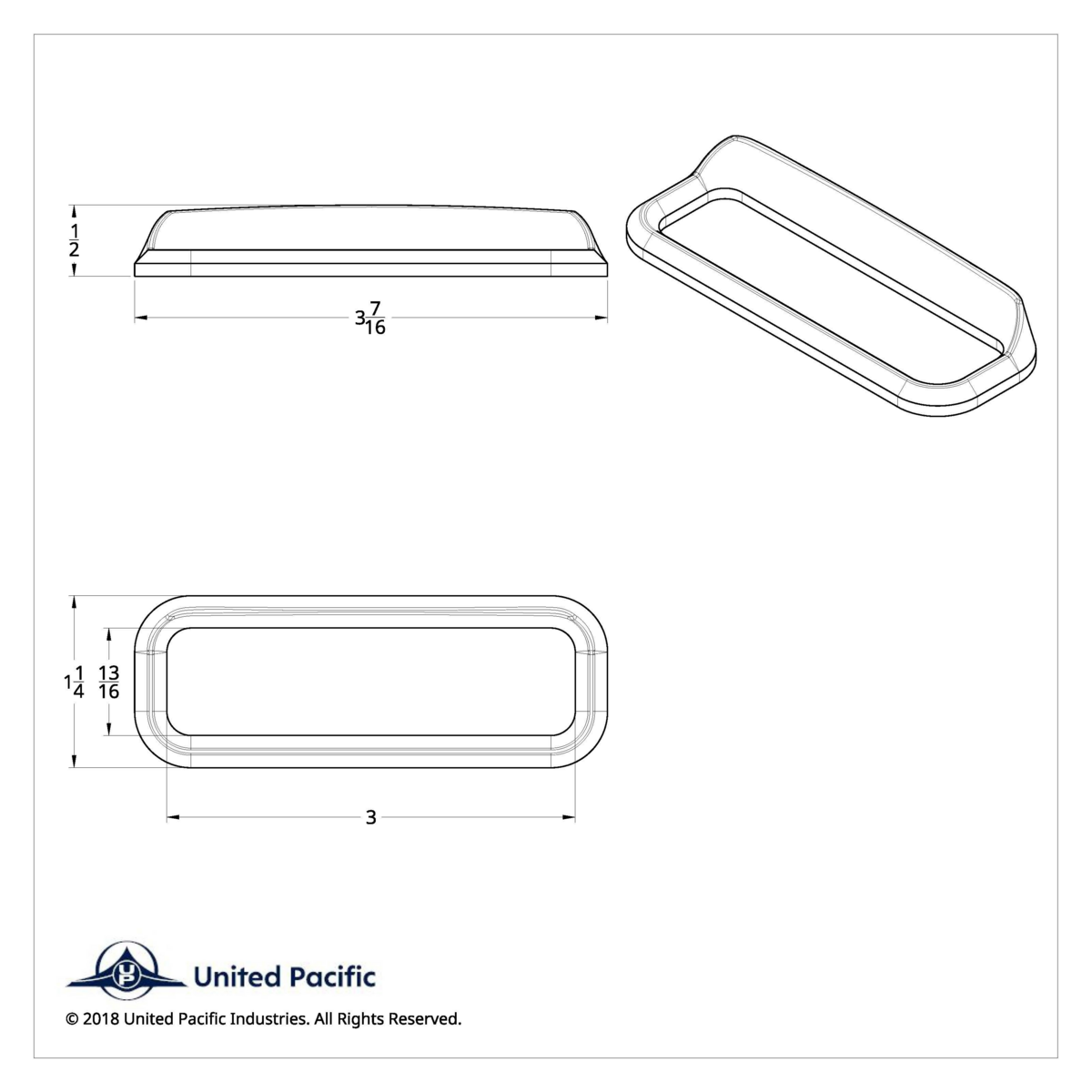 Chrome Bezel For 3" X 13/16" Freightliner Glove Box Emblem - Thumbnail 3