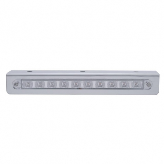 9-3/4" Stainless Light Bracket With 10 LED 9" Light Bar - Amber LED/Clear Lens