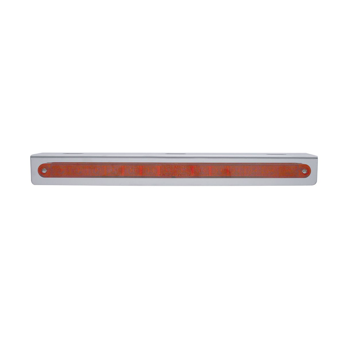 12-3/4" Stainless Light Bracket With 14 LED 12" Light Bar - Red LED/Red Lens