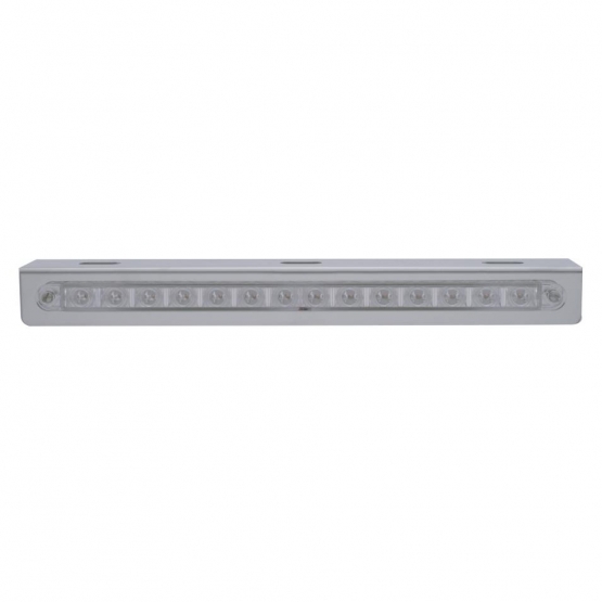 12-3/4" Stainless Light Bracket With 14 LED 12" Light Bar - Amber LED/Clear Lens