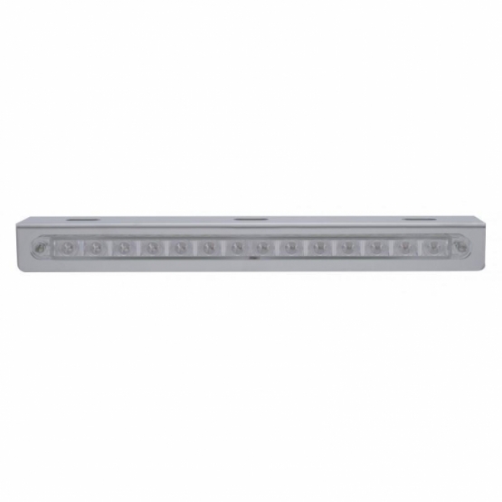 12-3/4" Stainless Light Bracket With 14 LED 12" Light Bar - Red LED/Clear Lens