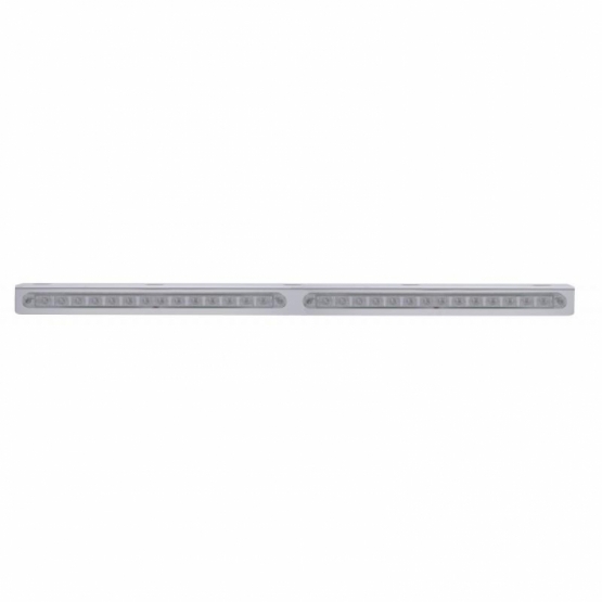 25-5/16" Stainless Light Bracket With 2X 14 LED 12" Light Bars - Amber LED/Clear Lens