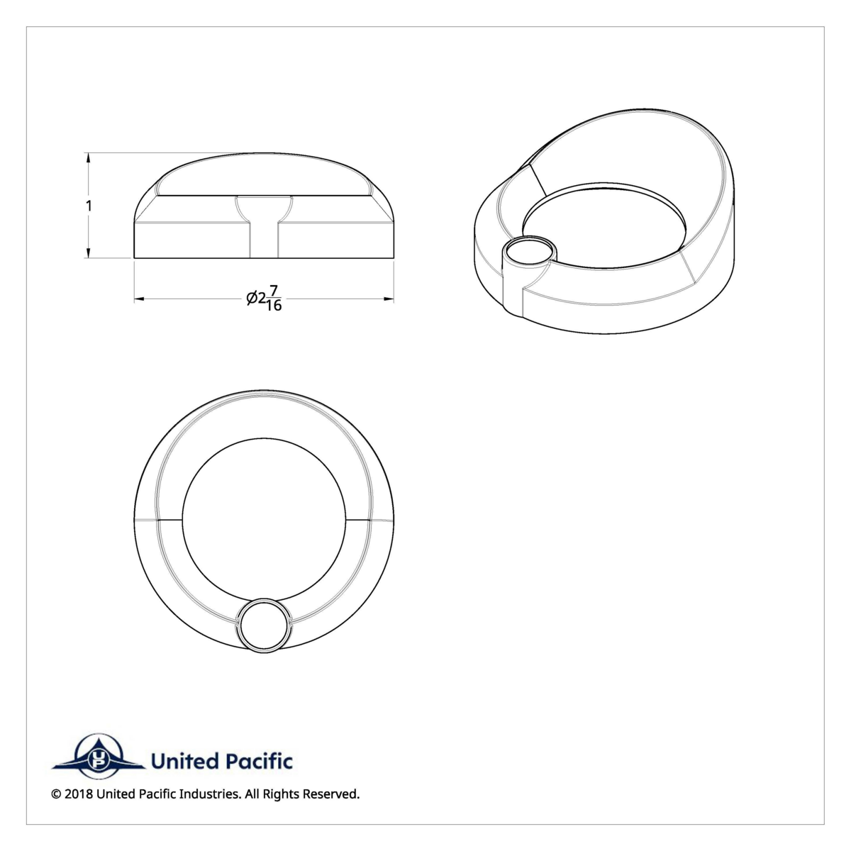 Universal Small Gauge Bezel With Visor - Red Crystal - Thumbnail 3