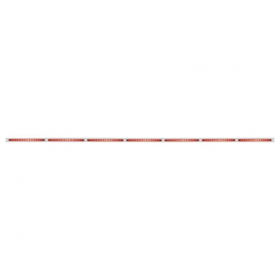 94" Stainless Light Bracket With 7X 14 LED 12" Light Bars - Red LED/Red Lens