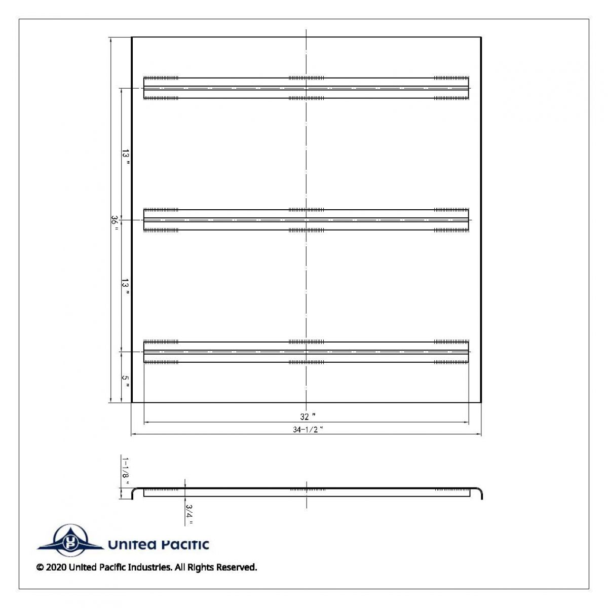 36" X 34-1/2" Aluminum Diamond Deck Plate - Thumbnail 3