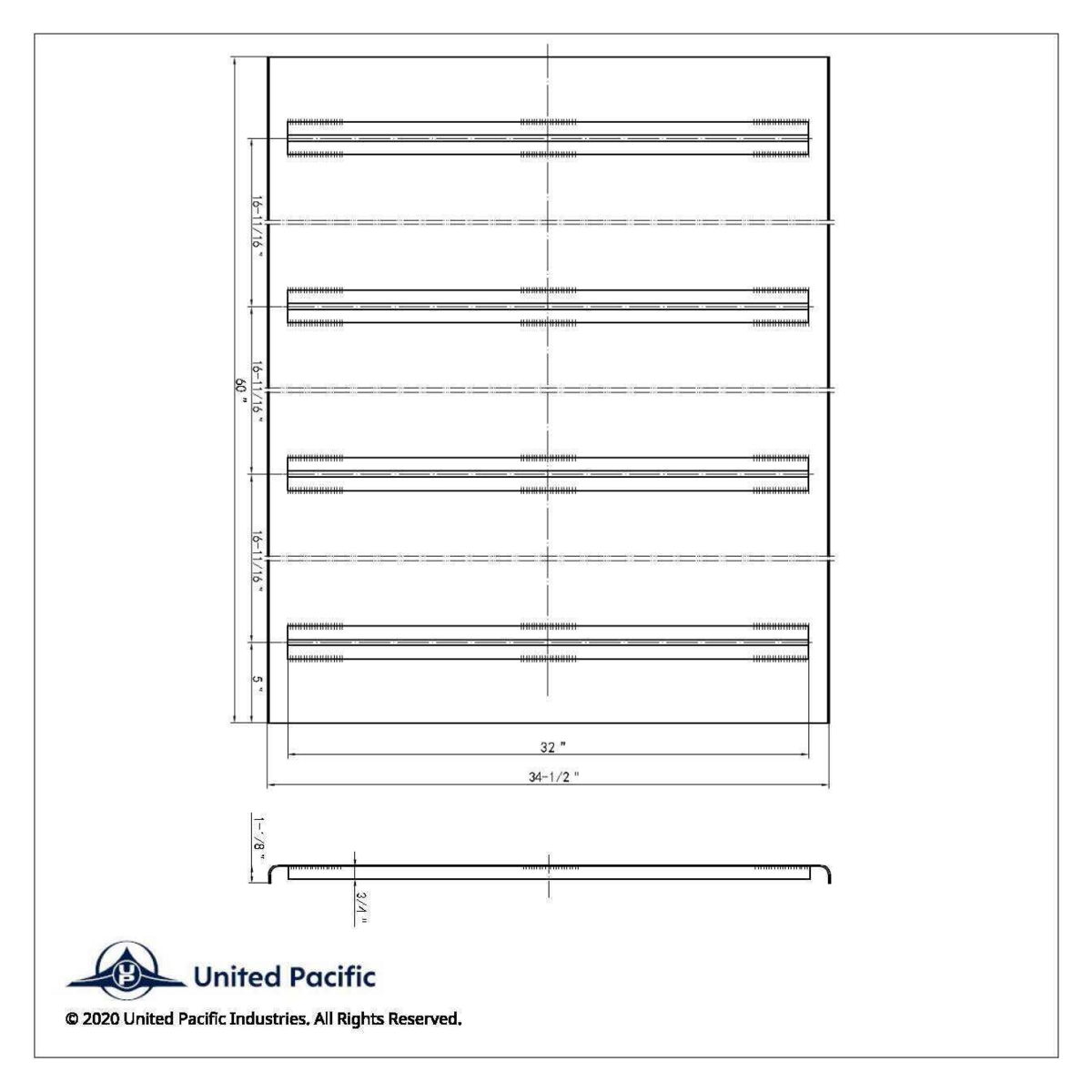 60" L X 34-1/2" W Aluminum Diamond Deck Plate - Thumbnail 4