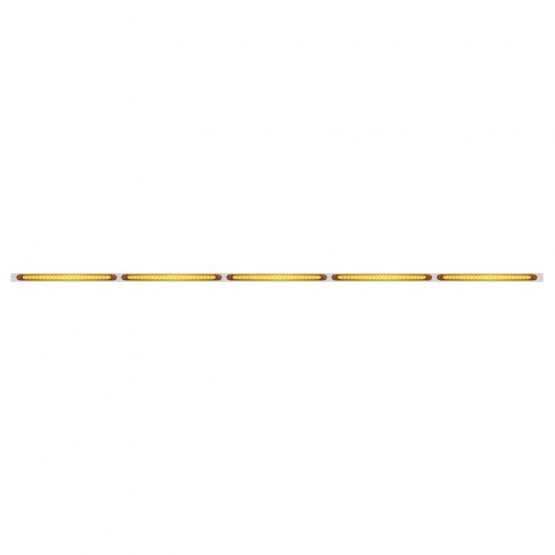 94" Stainless Steel Light Bracket With Five 23 SMD LED 17-1/4" Light Bar - Amber LED/Amber Lens