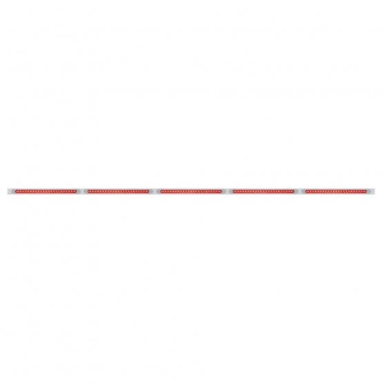 94" Stainless Light Bracket With 5X 23 SMD LED 17-1/4" Light Bars & Bezels - Red LED/Red Lens