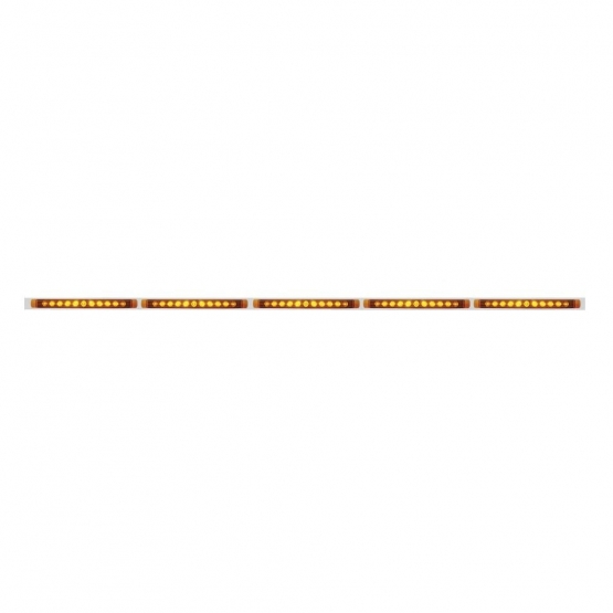 94" Stainless Light Bracket With 5X 11 LED 17" Light Bars - Amber LED/Amber Lens