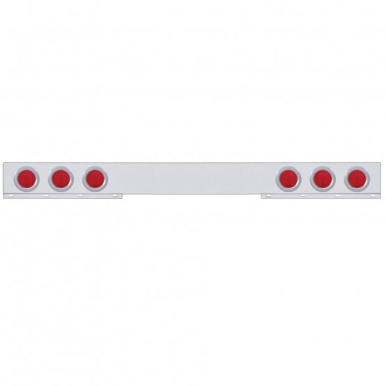Stainless 1 Piece Rear Light Bar With 6X 4" Lights & Bezels