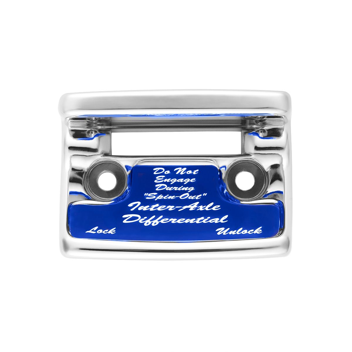 Chrome Plastic Axle/Differential Switch Guard With Glossy Sticker For 1990-2010 Freightliner Classic-Blue